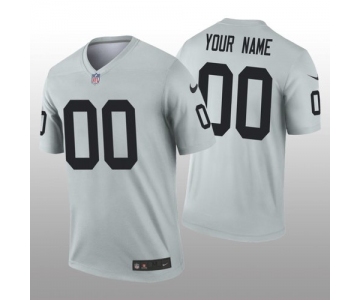 Men's Oakland Raiders Custom Silver Inverted Legend Jersey
