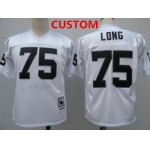Men's Oakland Raiders Custom White Throwback Jersey