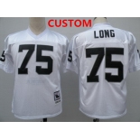 Men's Oakland Raiders Custom White Throwback Jersey