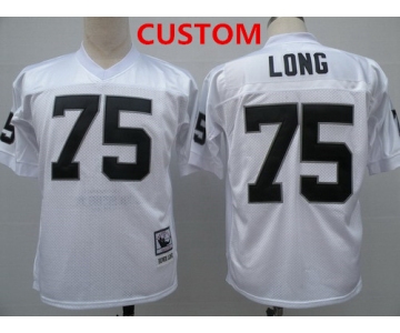 Men's Oakland Raiders Custom White Throwback Jersey
