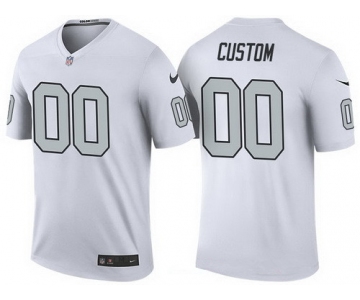 Men's Oakland Raiders White Custom Color Rush Legend NFL Nike Limited Jersey