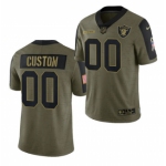 Men's Olive Las Vegas Raiders ACTIVE PLAYER Custom 2021 Salute To Service Limited Stitched Jersey