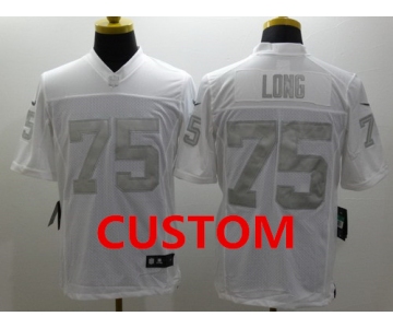 Nike Custom Oakland Raiders (number and name color Silver) White Limited Jersey