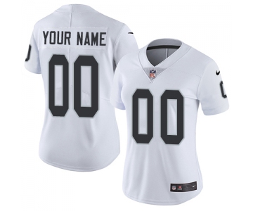 Women's Nike Oakland Raiders Road White Customized Vapor Untouchable Limited NFL Jersey