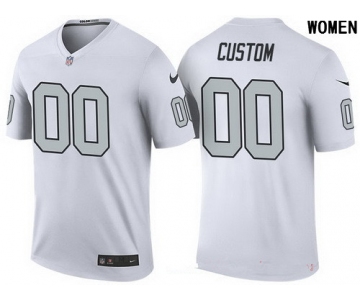 Women's Oakland Raiders White Custom Color Rush Legend NFL Nike Limited Jersey