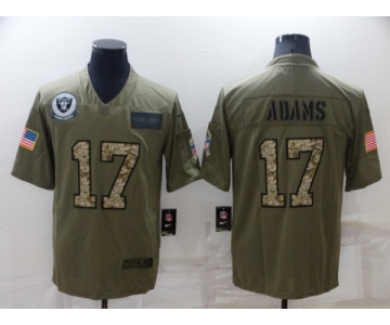 Men's Las Vegas Raiders #17 Davante Adams Olive Camo Salute To Service Limited Stitched Jersey