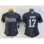 Women's Las Vegas Raiders #17 Davante Adams Black Team Big Logo With Patch Cool Base Stitched Baseball Jersey