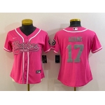Women's Las Vegas Raiders #17 Davante Adams Pink With Patch Cool Base Stitched Baseball Jersey
