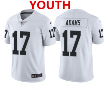 Youth Las Vegas Raiders #17 Davante Adams White Vapor Limited Stitched Jersey