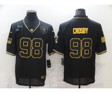 Men's Las Vegas Raiders #98 Maxx Crosby Black Gold 2020 Salute To Service Stitched NFL Nike Limited Jersey