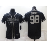 Men's Las Vegas Raiders #98 Maxx Crosby Black Stitched MLB Flex Base Nike Baseball Jersey