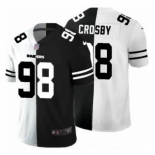 Men's Las Vegas Raiders #98 Maxx Crosby Black White Split Vapor Limited Stitched Jersey