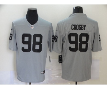 Men's Las Vegas Raiders #98 Maxx Crosby Grey 2020 Inverted Legend Stitched NFL Nike Limited Jersey