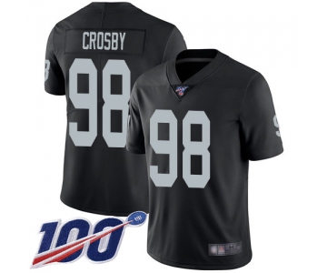 Youth Oakland Raiders #98 Maxx Crosby Black Home Limited 100th Season Vapor Untouchable Football Jersey