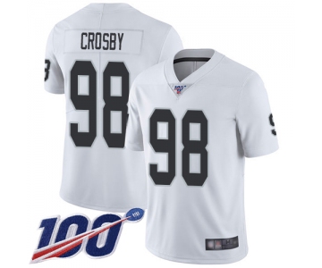 Youth Oakland Raiders #98 Maxx Crosby White Road Limited 100th Season Vapor Untouchable Football Jersey