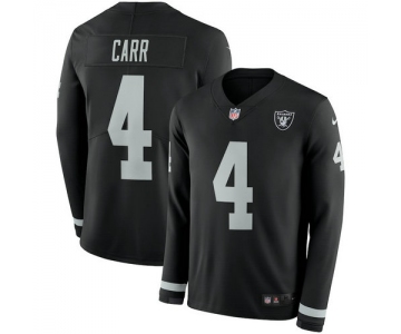 Men Nike Oakland Raiders 4 Derek Carr black Therma Long Sleeve Jersey
