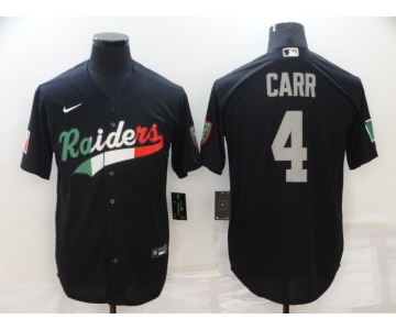 Men's Las Vegas Raiders #4 Derek Carr Black Mexico Stitched MLB Cool Base Nike Baseball Jersey