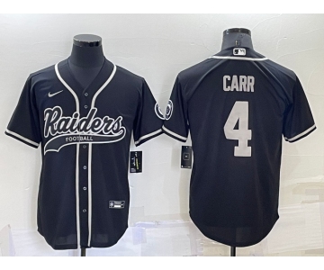 Men's Las Vegas Raiders #4 Derek Carr Black Stitched MLB Cool Base Nike Baseball Jersey