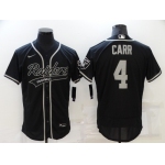 Men's Las Vegas Raiders #4 Derek Carr Black Stitched MLB Flex Base Nike Baseball Jersey