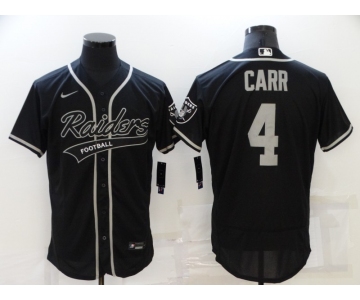 Men's Las Vegas Raiders #4 Derek Carr Black Stitched MLB Flex Base Nike Baseball Jersey