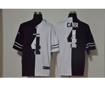 Men's Las Vegas Raiders #4 Derek Carr Black White Peaceful Coexisting 2020 Vapor Untouchable Stitched NFL Nike Limited Jersey