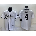 Men's Las Vegas Raiders #4 Derek Carr White Stitched MLB Cool Base Nike Baseball Jersey