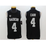 Men's Oakland Raiders #4 Derek Carr Black Color Rush 2017 Vest Stitched NFL Nike Tank Top Jersey