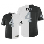 Men's Oakland Raiders #4 Derek Carr Black With White Two Tone Elite Jersey