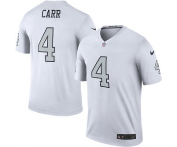 Men's Oakland Raiders #4 Derek Carr Nike White Color Rush Legend Jersey