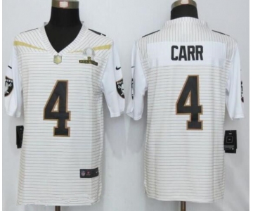 Men's Oakland Raiders #4 Derek Carr White 2016 Pro Bowl Stitched NFL Nike Elite Jersey