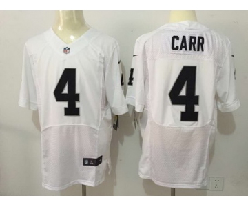 Men's Oakland Raiders #4 Derek Carr White Road 2015 NFL Nike Elite Jersey