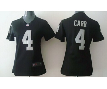 Nike Oakland Raiders #4 Derek Carr Black Game Womens Jersey