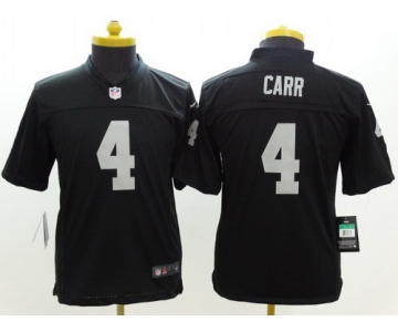 Nike Oakland Raiders #4 Derek Carr Black Limited Kids Jersey