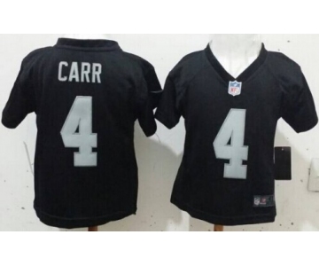 Nike Oakland Raiders #4 Derek Carr Black Toddlers Jersey