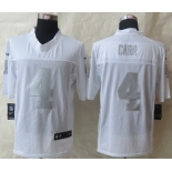 Nike Oakland Raiders #4 Derek Carr Platinum White Limited Jersey