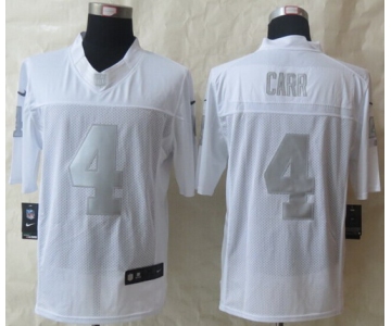 Nike Oakland Raiders #4 Derek Carr Platinum White Limited Jersey