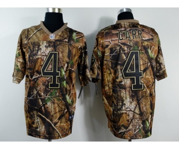 Nike Oakland Raiders #4 Derek Carr Realtree Camo Elite Jersey