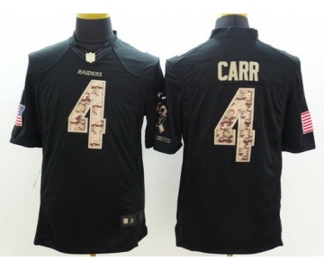 Nike Oakland Raiders #4 Derek Carr Salute to Service Black Limited Jersey