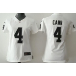 Nike Oakland Raiders #4 Derek Carr White Game Womens Jersey
