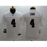 Nike Oakland Raiders #4 Derek Carr White Limited Kids Jersey