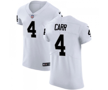Nike Oakland Raiders #4 Derek Carr White Men's Stitched NFL Vapor Untouchable Elite Jersey