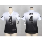 Nike Oakland Raiders #4 Derek Carr White/Black Fadeaway Womens Jersey