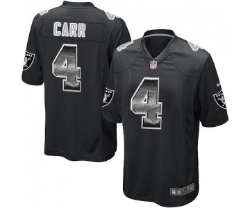 Nike Raiders #4 Derek Carr Black Team Color Men's Stitched NFL Limited Strobe Jersey