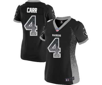 Nike Raiders #4 Derek Carr Black Women's Stitched NFL Elite Drift Fashion Jersey