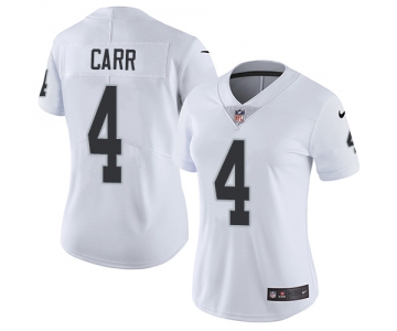 Nike Raiders #4 Derek Carr White Women's Stitched NFL Vapor Untouchable Limited Jersey