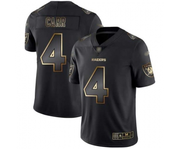 Raiders #4 Derek Carr Black Gold Men's Stitched Football Vapor Untouchable Limited Jersey