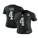 Women's Las Vegas Raiders Black #4 Derek Carr 2020 Inaugural Season Vapor Untouchable Limited Stitched Jersey