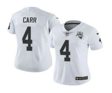 Women's Las Vegas Raiders White #4 Derek Carr 2020 Inaugural Season Vapor Untouchable Limited Stitched Jersey