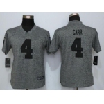 Women's Oakland Raiders #4 Derek Carr Gray Gridiron Nike NFL Limited Jersey
