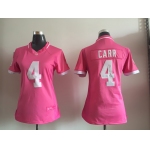 Women's Oakland Raiders #4 Derek Carr Pink Bubble Gum 2015 NFL Jersey